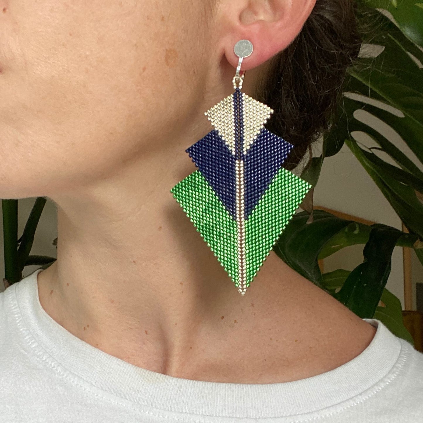 Aretes Cygni Verde Limón