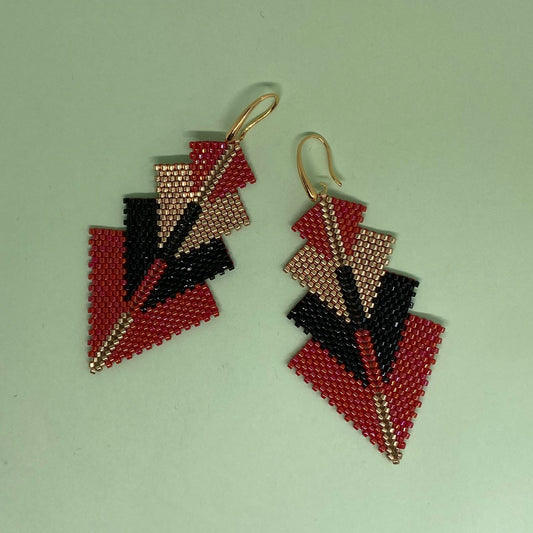Aretes Rigel Rojo y Negro