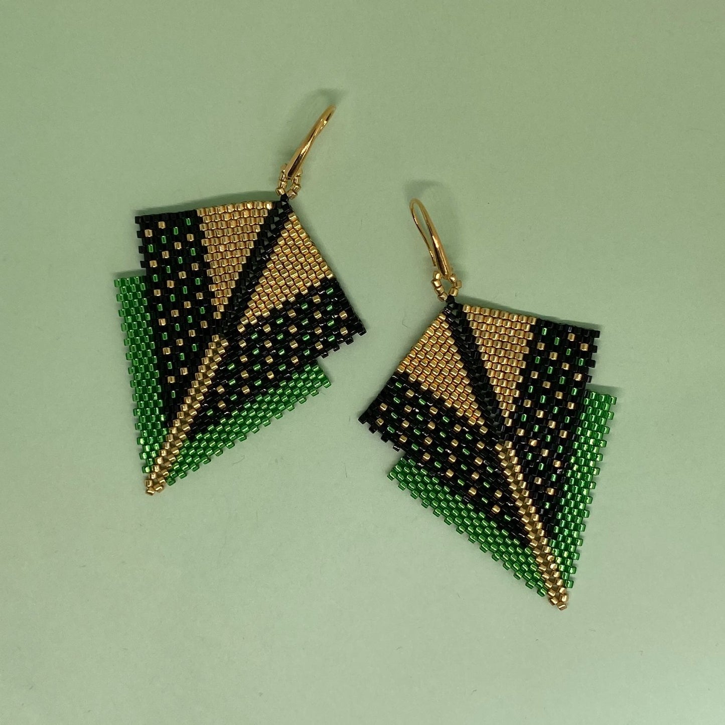 Aretes Canopo Verde Limón y Negro