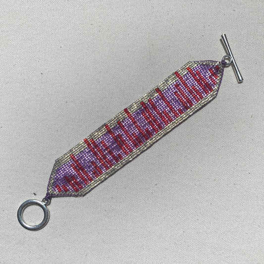 Pulsera Líneas Rojo y Morado