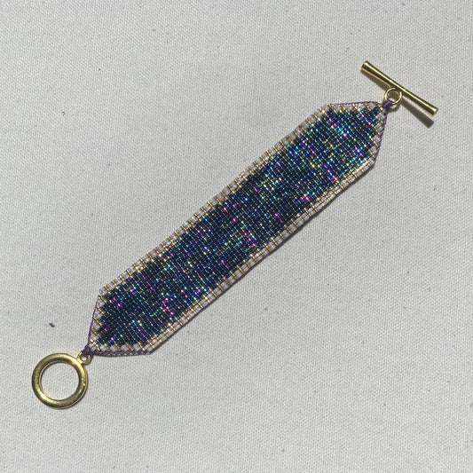 Pulsera Geométrica Azul Reflejos