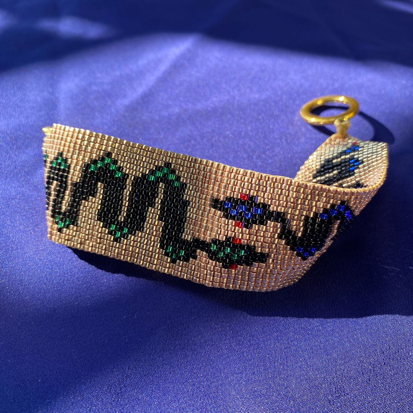Pulsera Serpiente Dorado, Verde y Azul