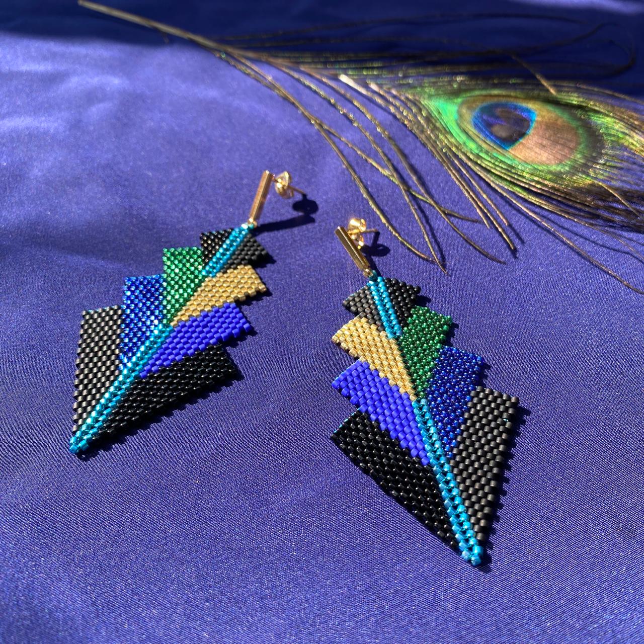 Aretes Rigel Pavo Real Negro