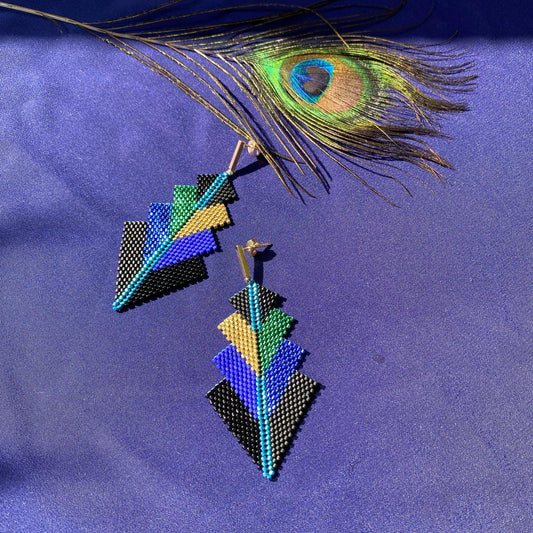 Aretes Rigel Pavo Real Negro