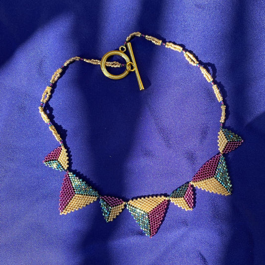 Collar Altaïr Morado y Verde