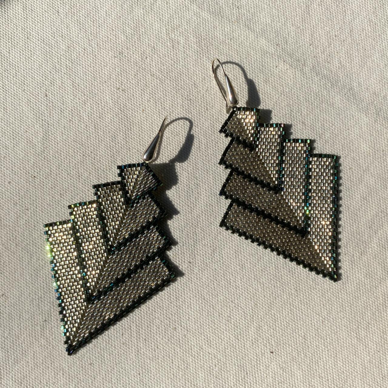 Conjunto Aretes y Pulsera Vega Plateado y Verde