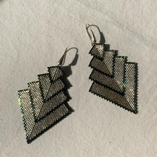 Aretes Vega Plateado y Verde