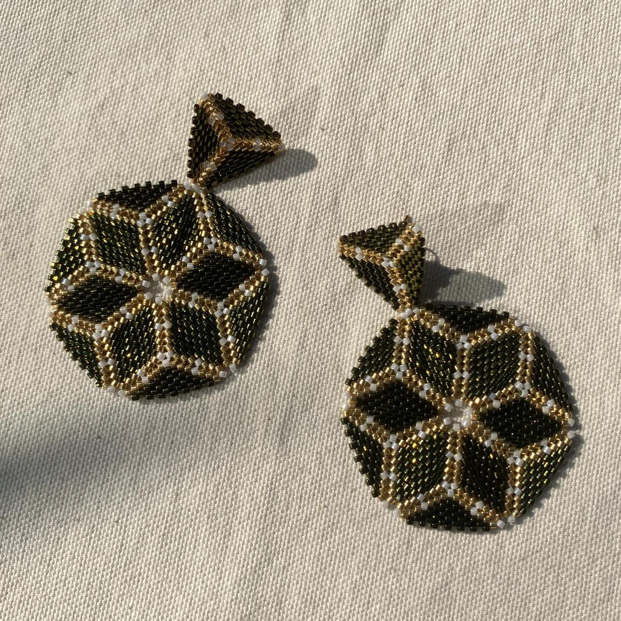 Aretes Altair II Verde y Dorado