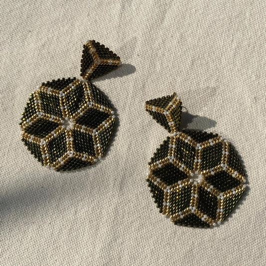 Aretes Altair II Verde y Dorado
