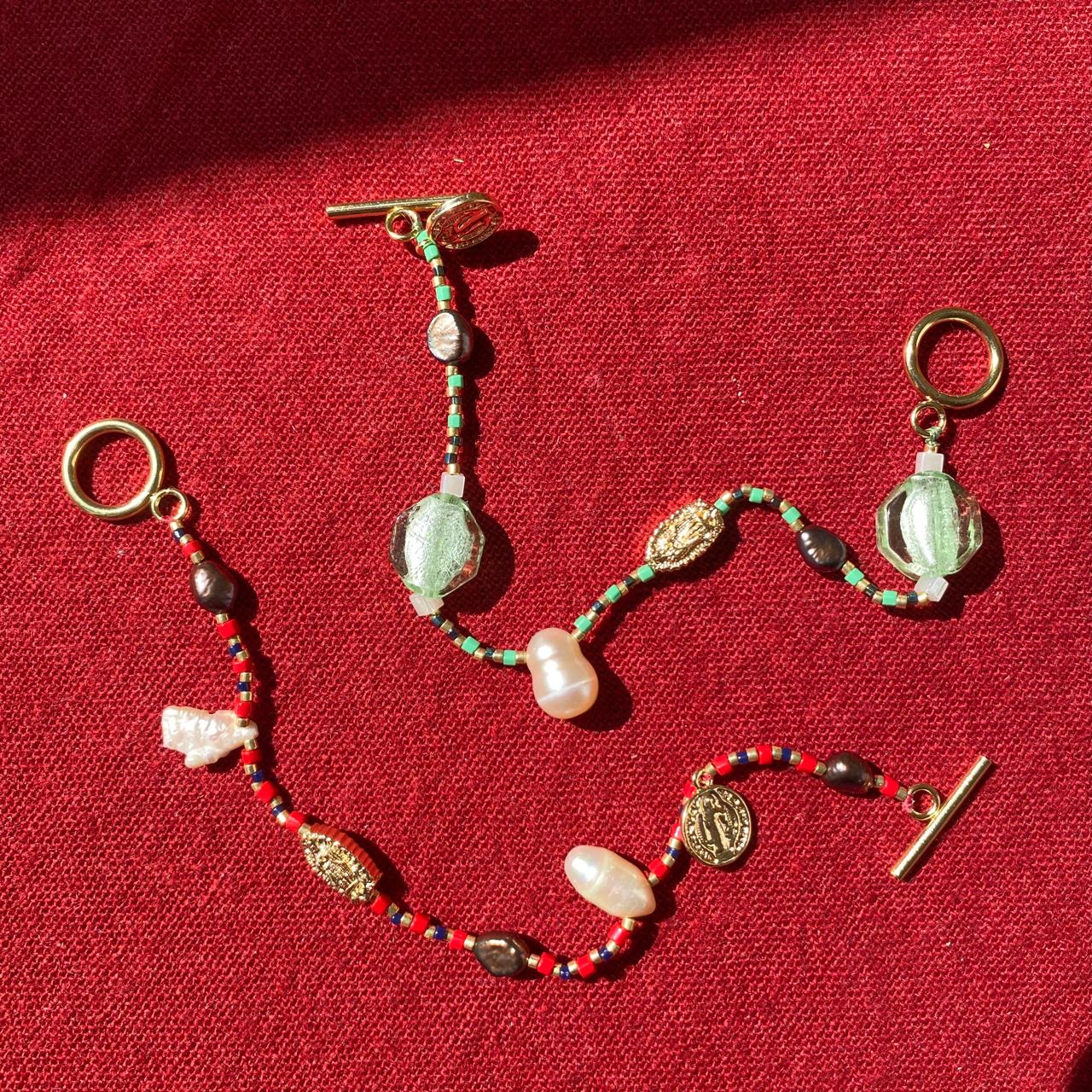 Pulsera Milagritos de la Virgen - Baño de Oro
