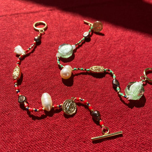 Pulsera Milagritos de la Virgen - Baño de Oro