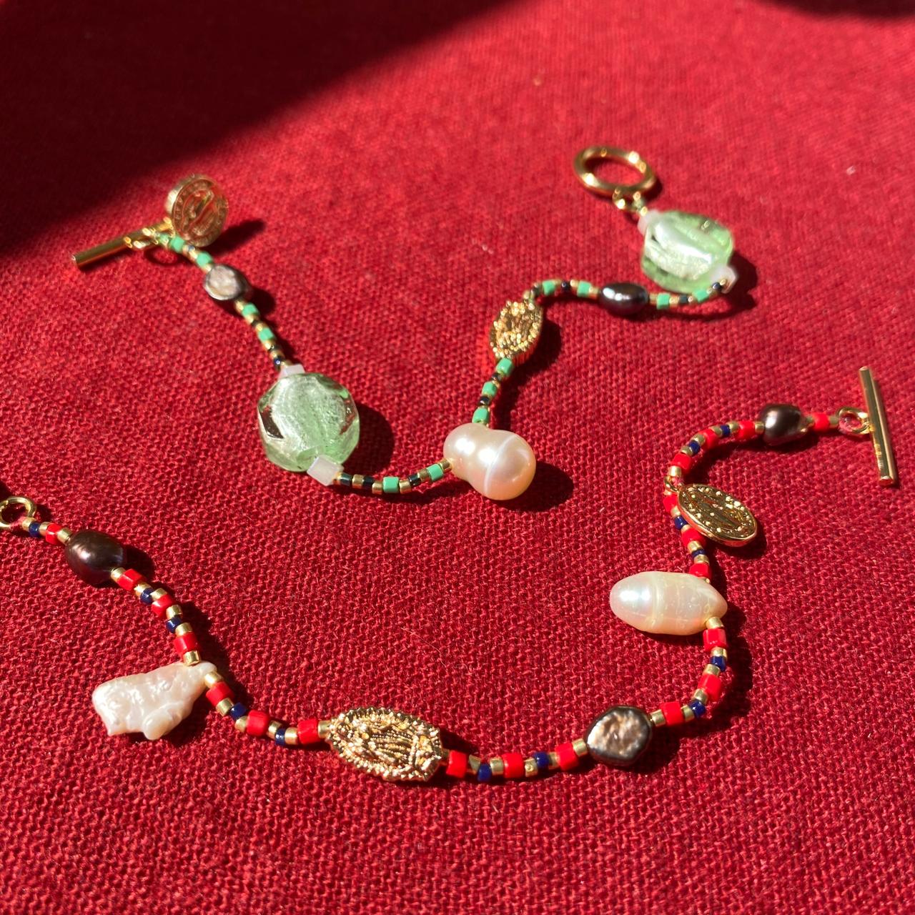 Pulsera Milagritos de la Virgen - Baño de Oro
