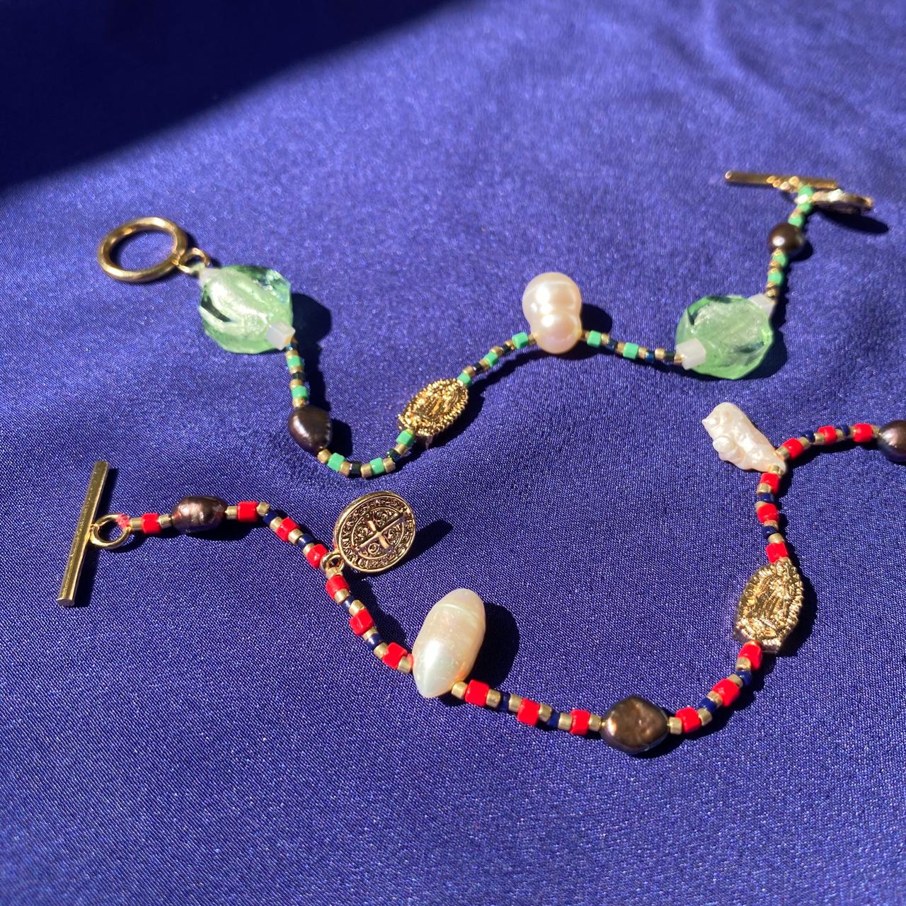 Pulsera Milagritos de la Virgen - Baño de Oro