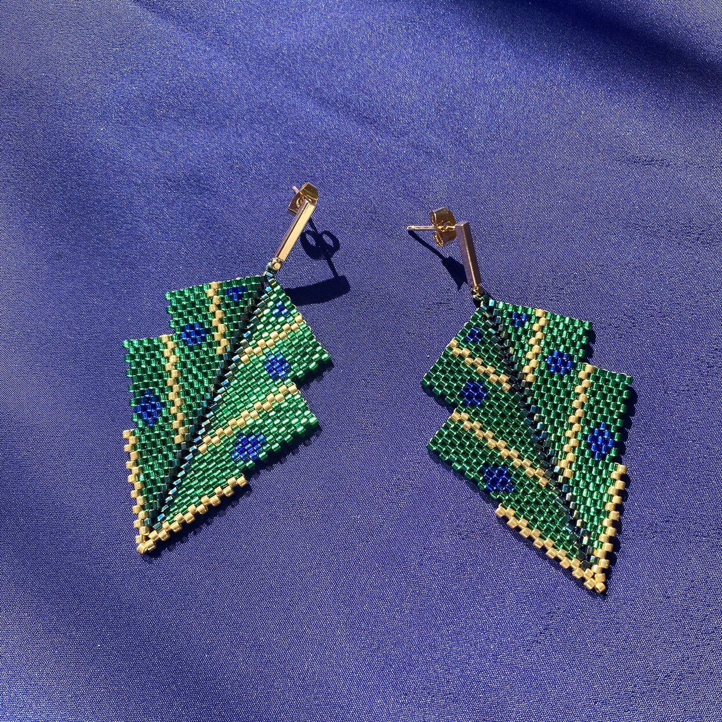 Aretes Centauri Verde Limón y Azul