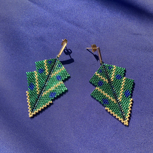 Aretes Centauri Verde Limón y Azul