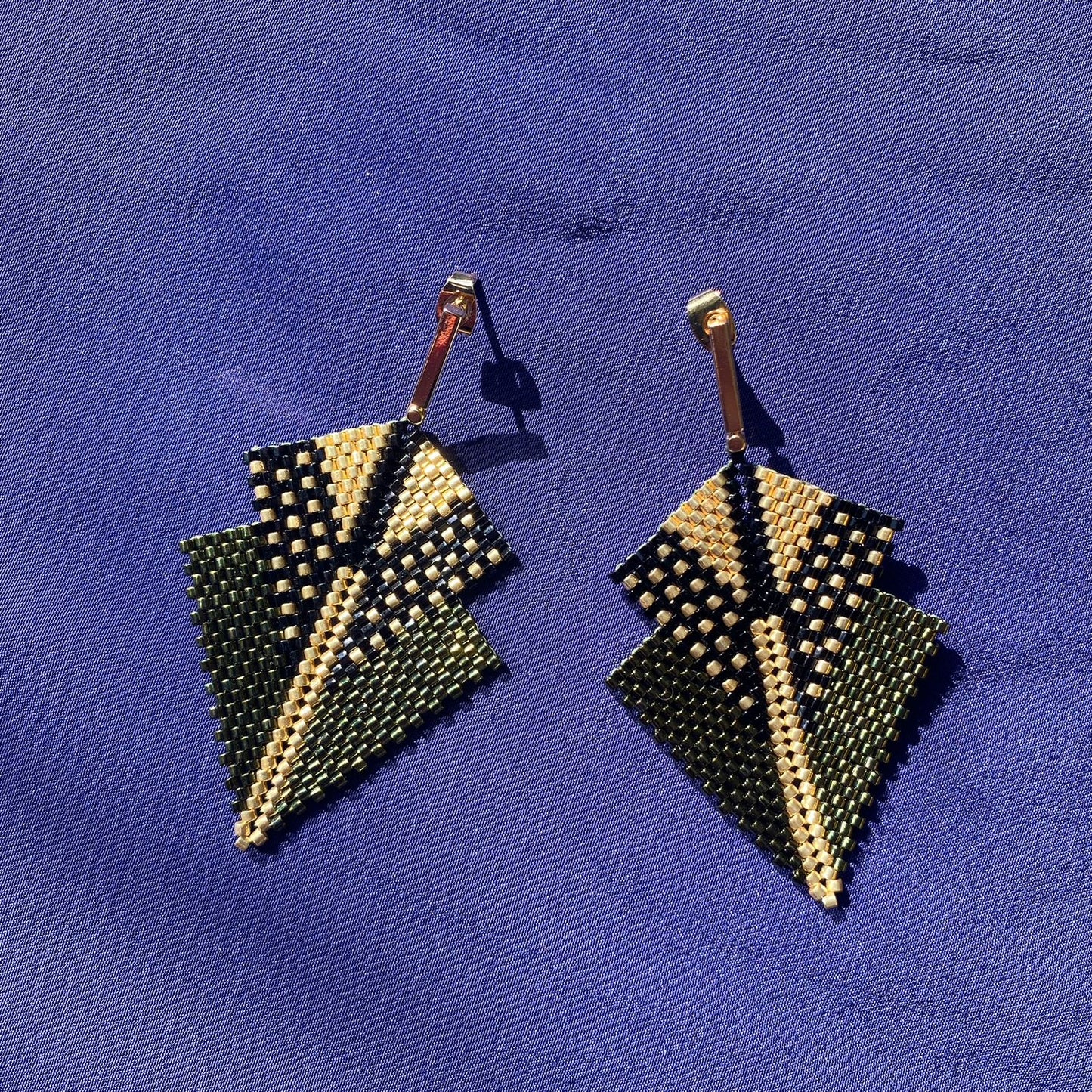 Aretes Centauri Verde y Dorado
