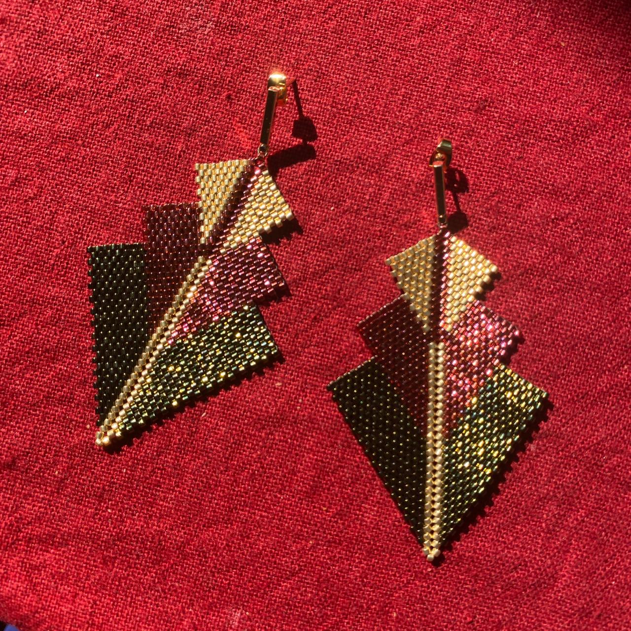 Aretes Danika Verde, Jamaica y Dorado