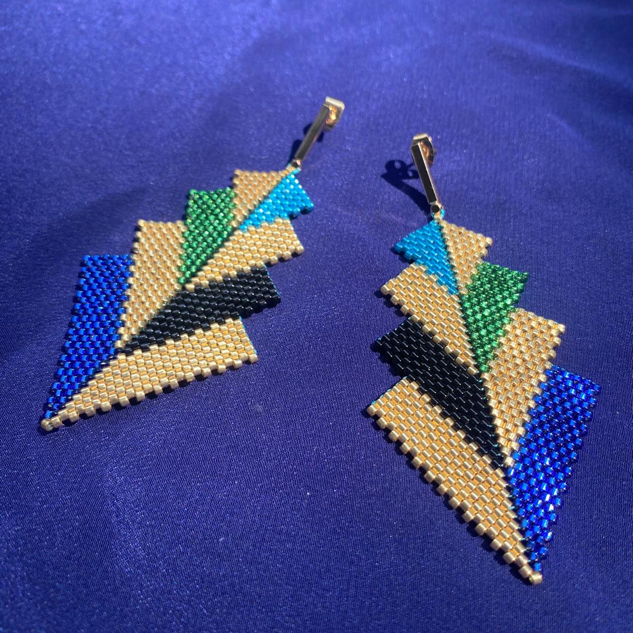 Aretes Rigel Pavo Real - Asimétrico