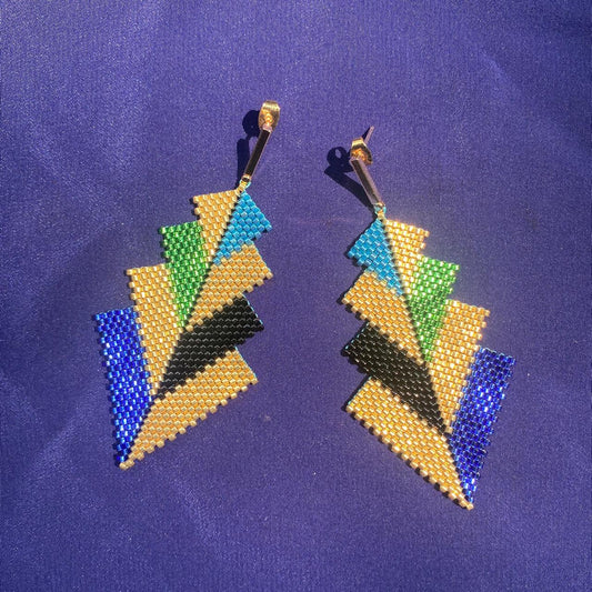 Aretes Rigel Pavo Real - Asimétrico