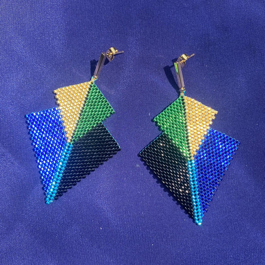 Aretes Atik Pavo Real - Asimétrico