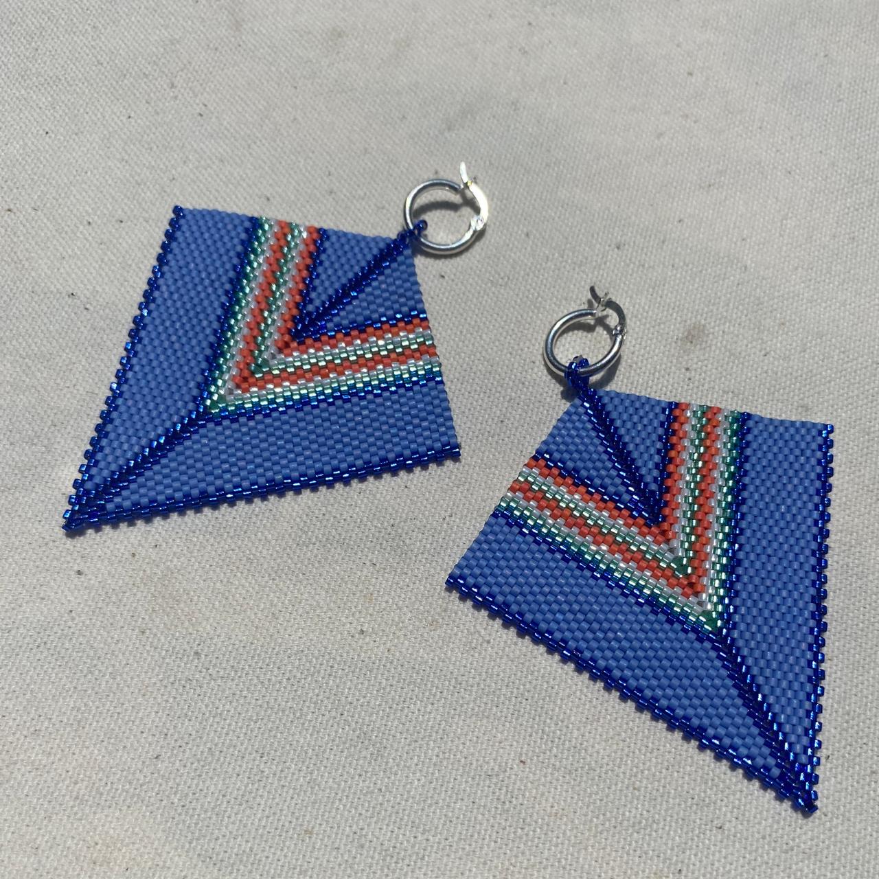 Aretes Penacho Azul Claro