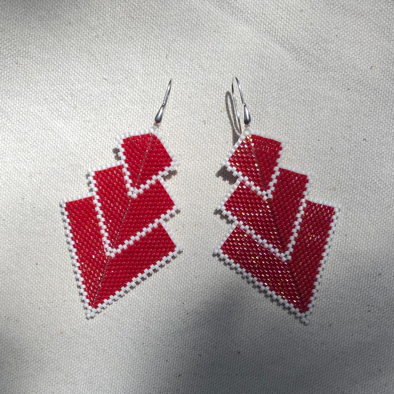 Aretes Danika Rojo y Blanco