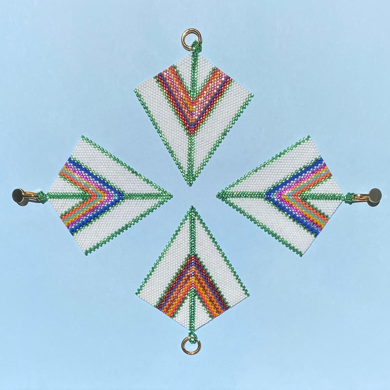 Aretes Penacho Blanco