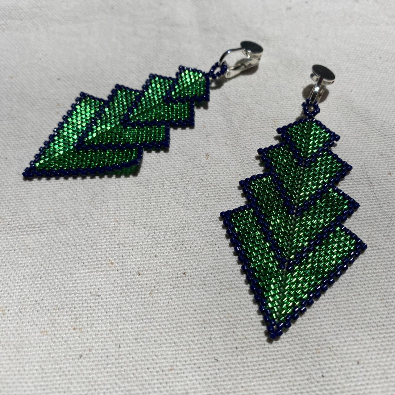 Aretes Rigel Verde Limón y Azul Marino