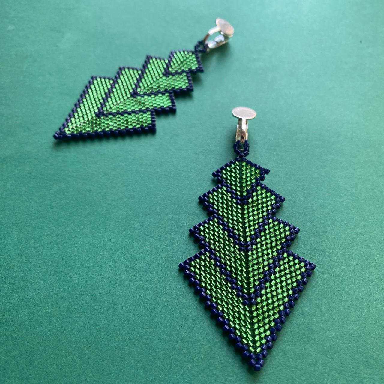 Aretes Rigel Verde Limón y Azul Marino