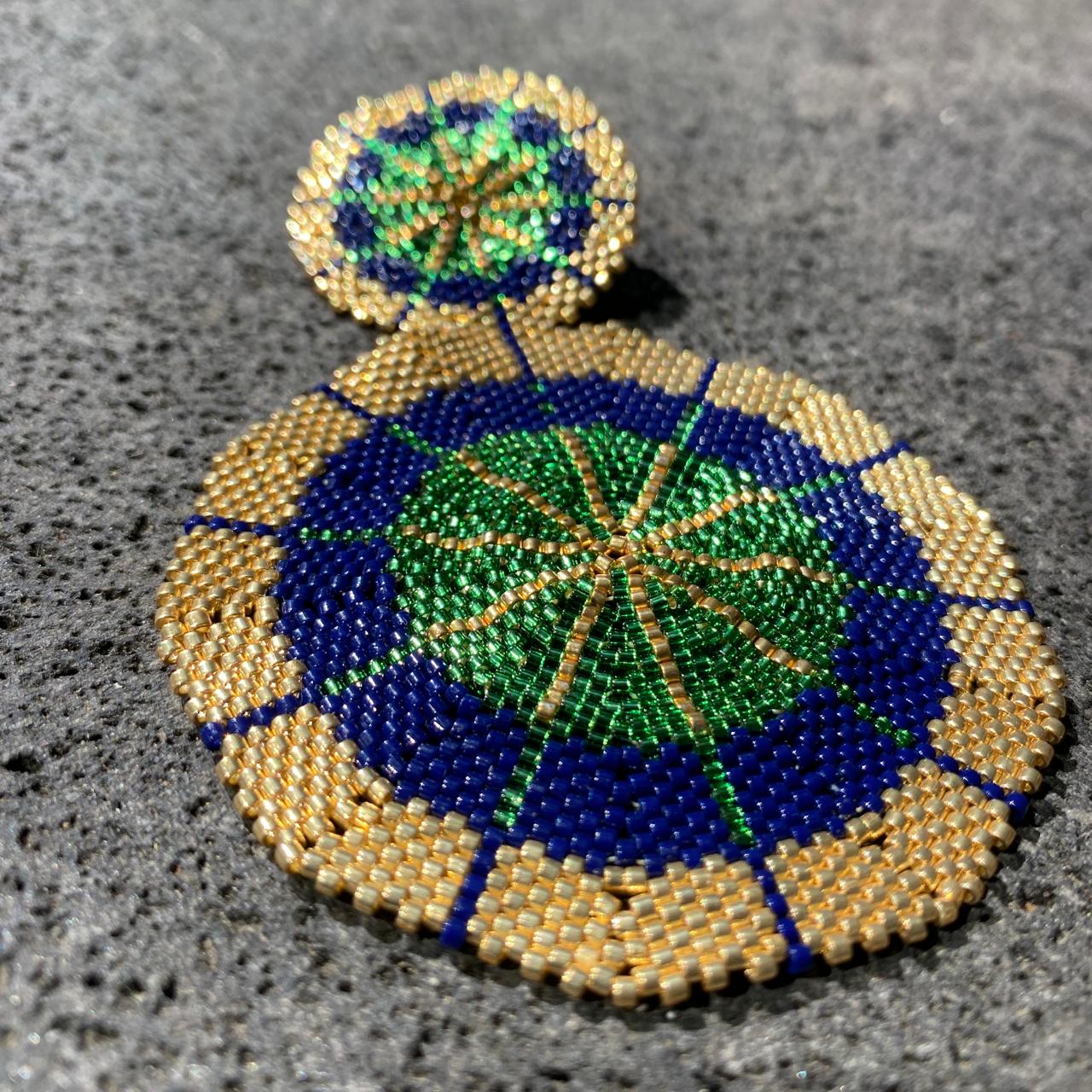 Aretes Meteoro Verde Limón