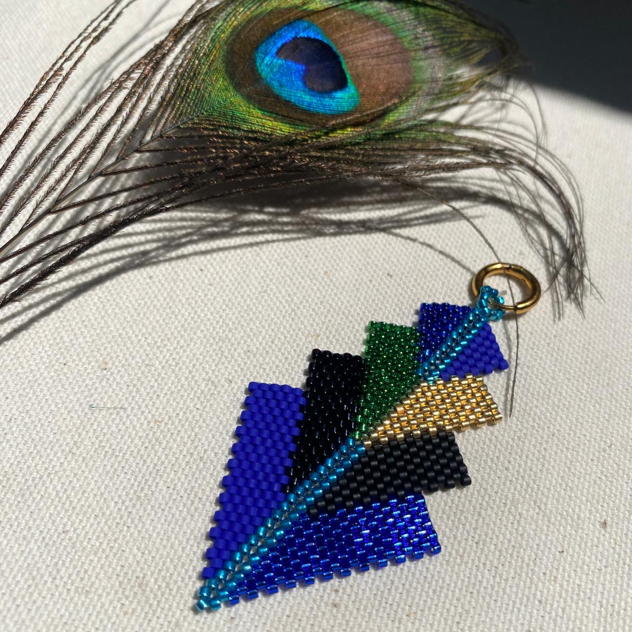 Aretes Rigel Pavo Real Azul