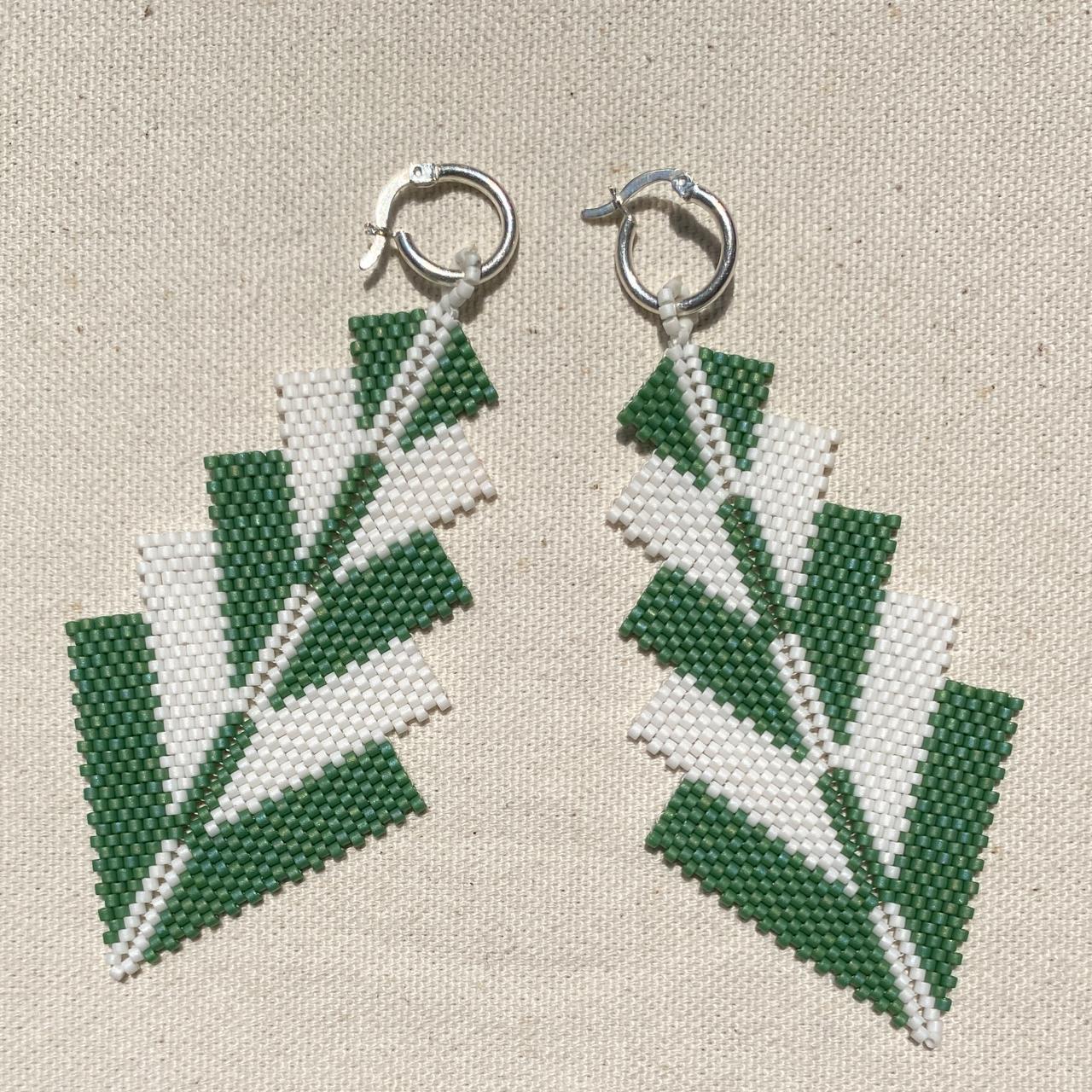 Aretes Capella Verde y Blanco - Laguna