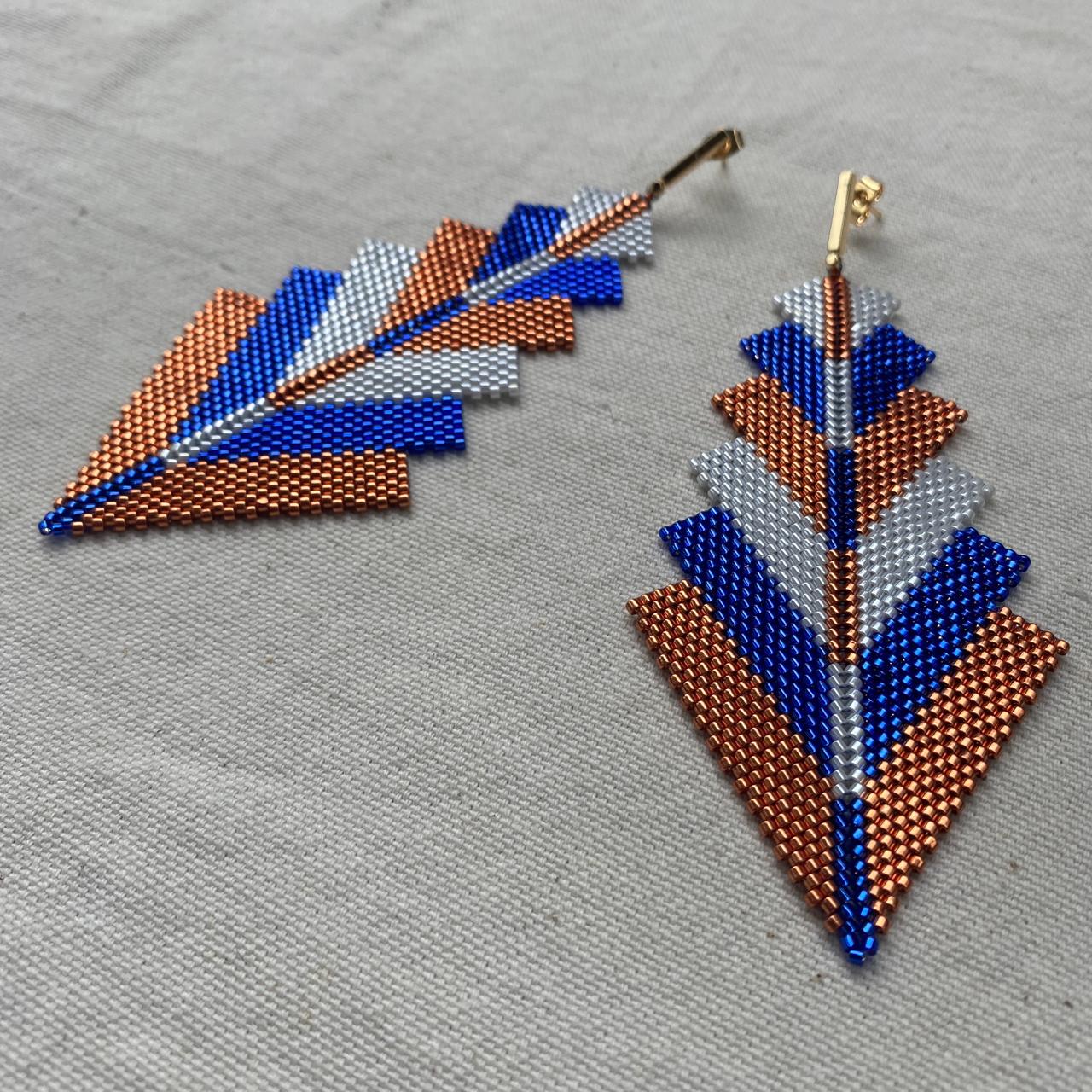 Aretes Prabhas Cobre y Azul