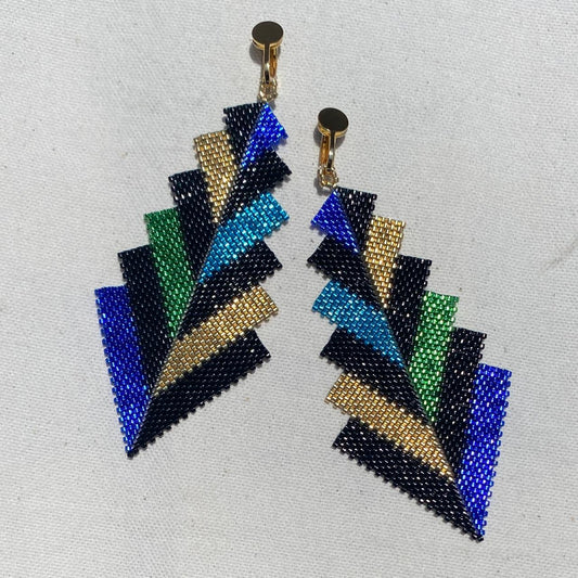 Aretes Prabhas Pavo Real - Asimétrico