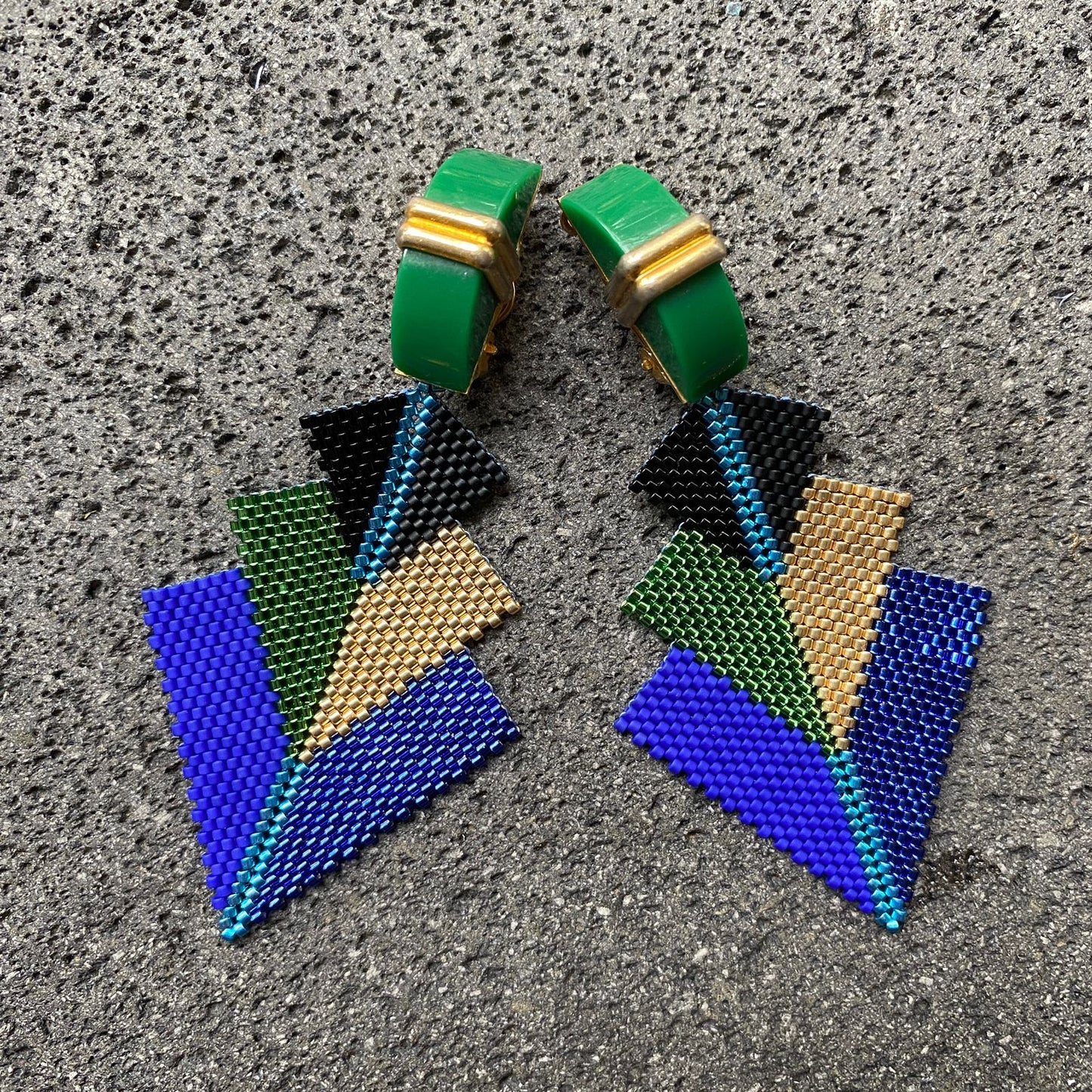 Clips Vintage Art Déco Verde