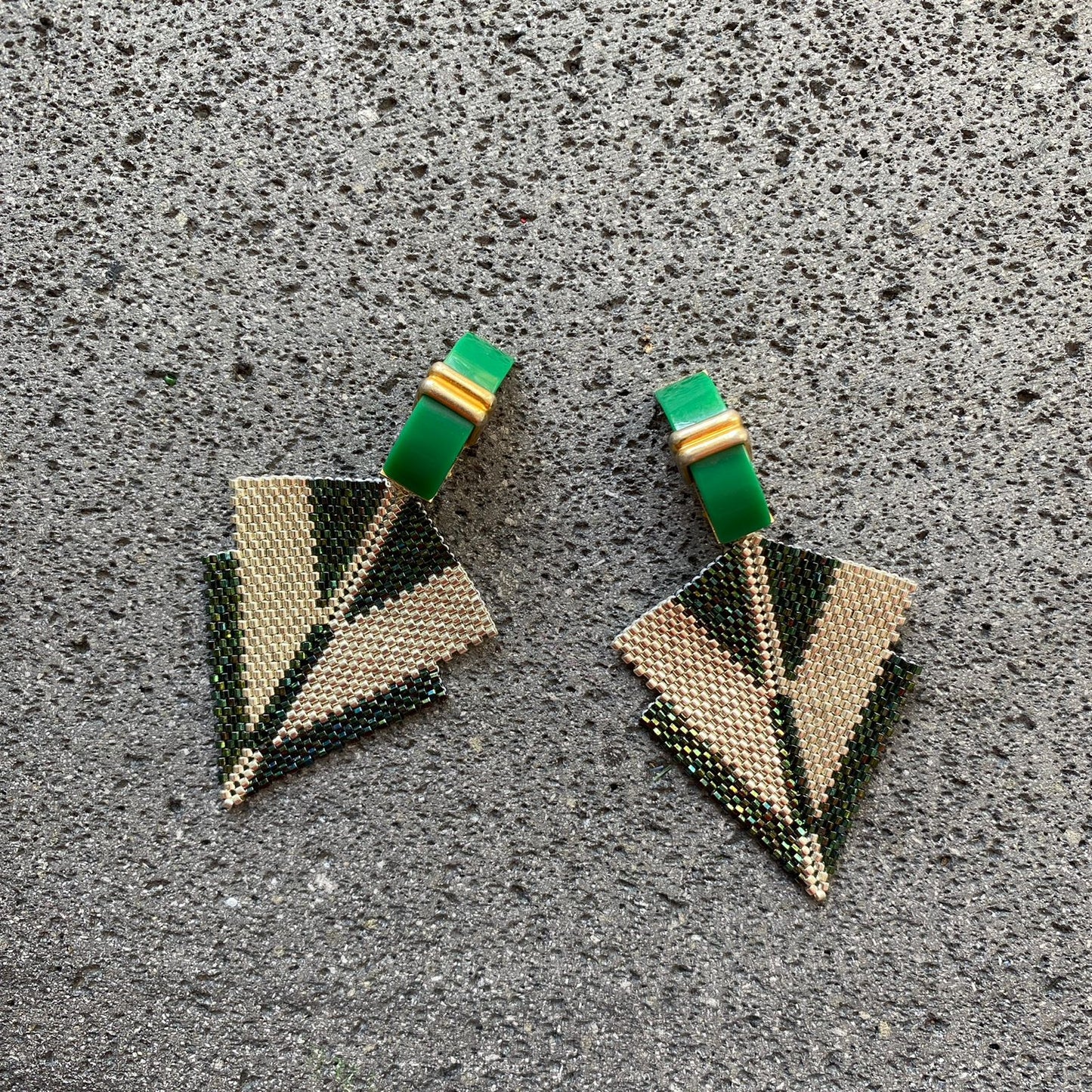 Clips Vintage Art Déco Verde