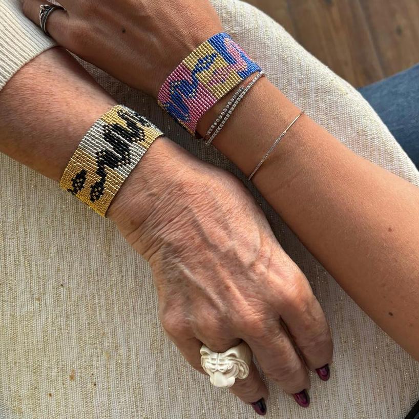 Pulsera Serpiente Azul y Rosa