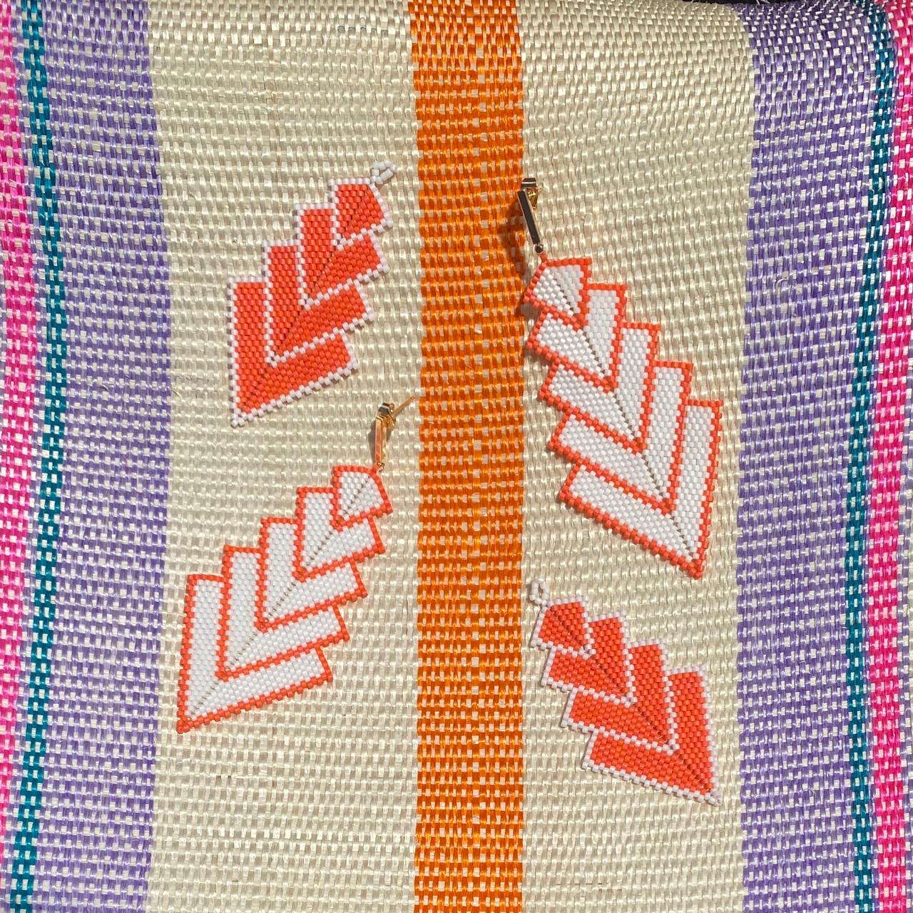 Aretes Capella Blanco y Rosa Coral - Celestún