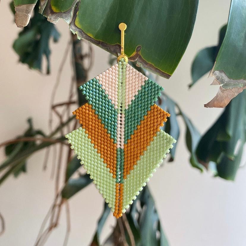 Aretes Vega Verde Claro, Mostaza y Verde - Coba