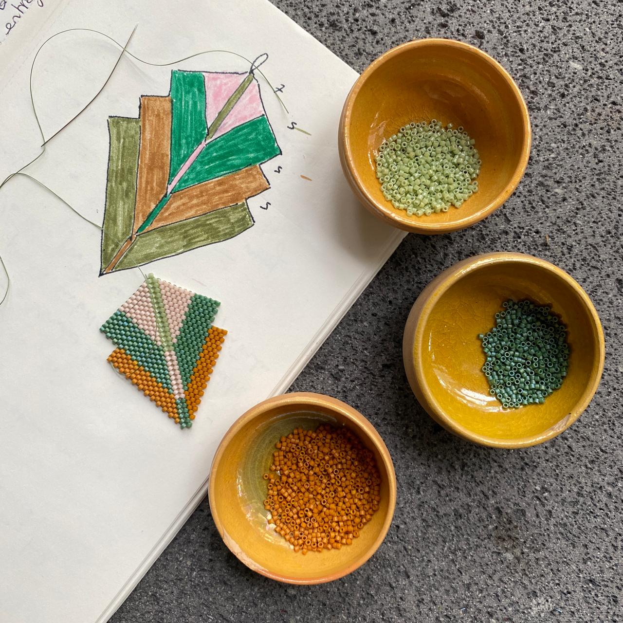 Aretes Vega Verde Claro, Mostaza y Verde - Coba