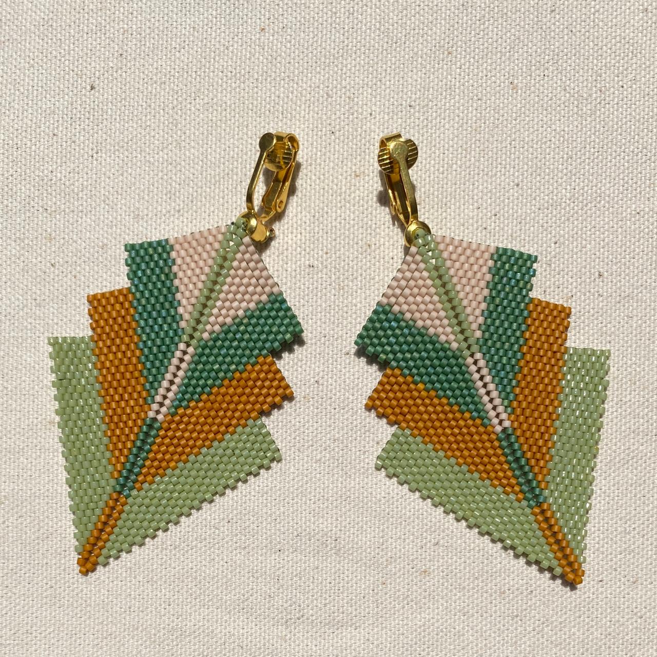 Aretes Vega Verde Claro, Mostaza y Verde - Coba