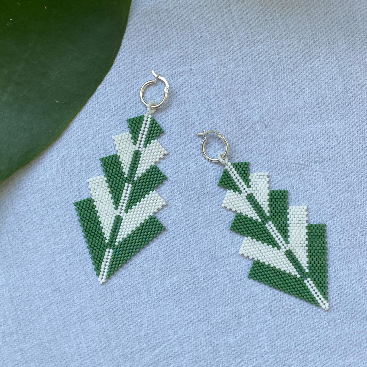 Aretes Capella Verde y Blanco - Laguna