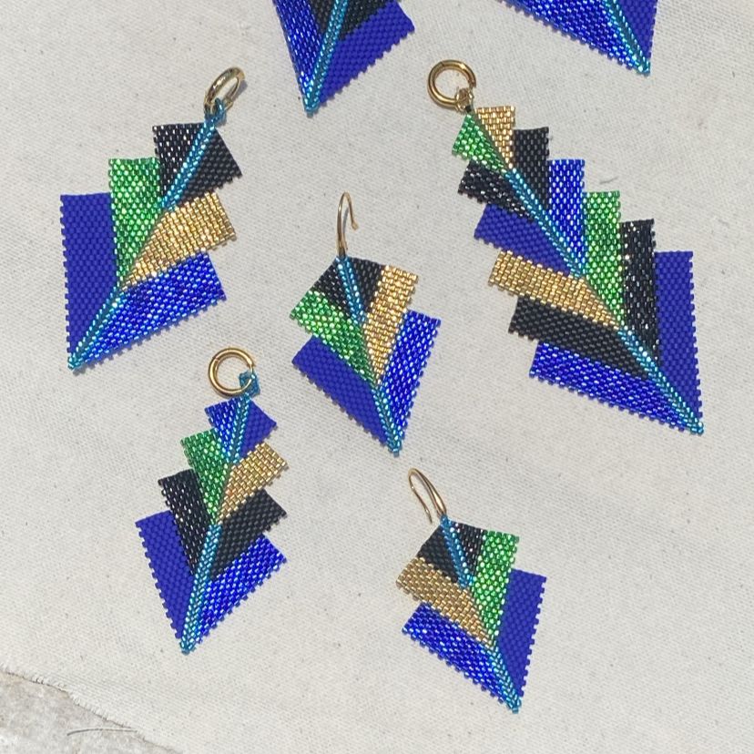 Aretes Centauri Pavo Real Azul