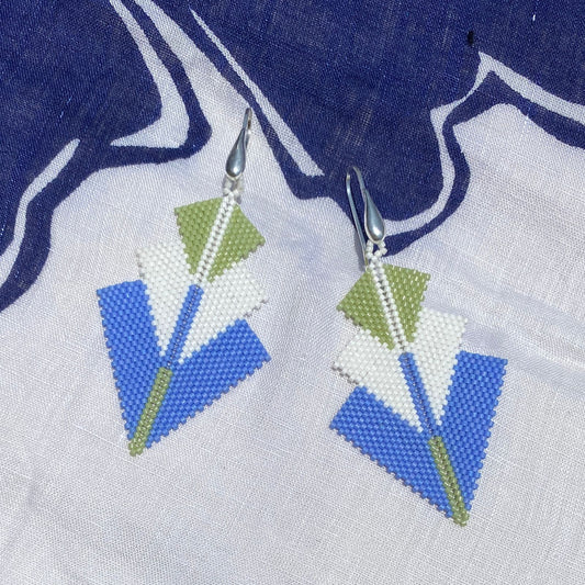 Aretes Danika en Azul Claro, Blanco y Verde Claro - Holbox