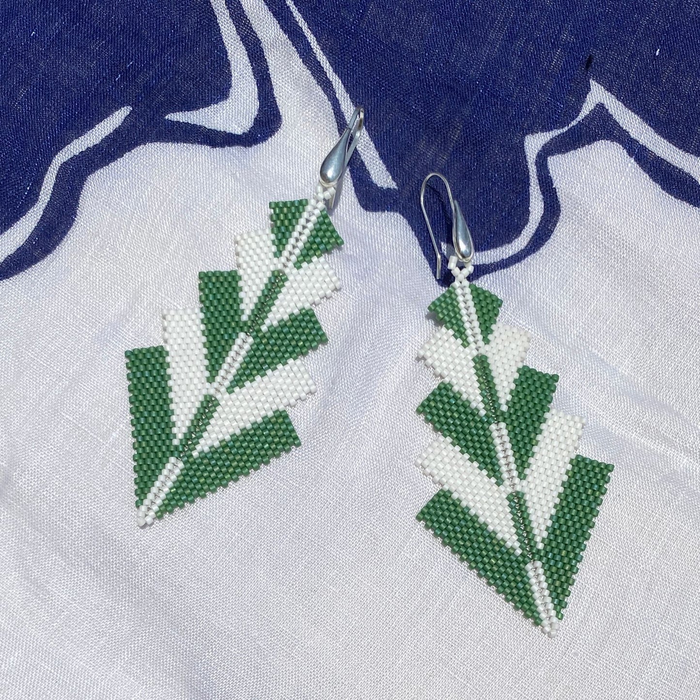 Aretes Capella Verde y Blanco - Laguna