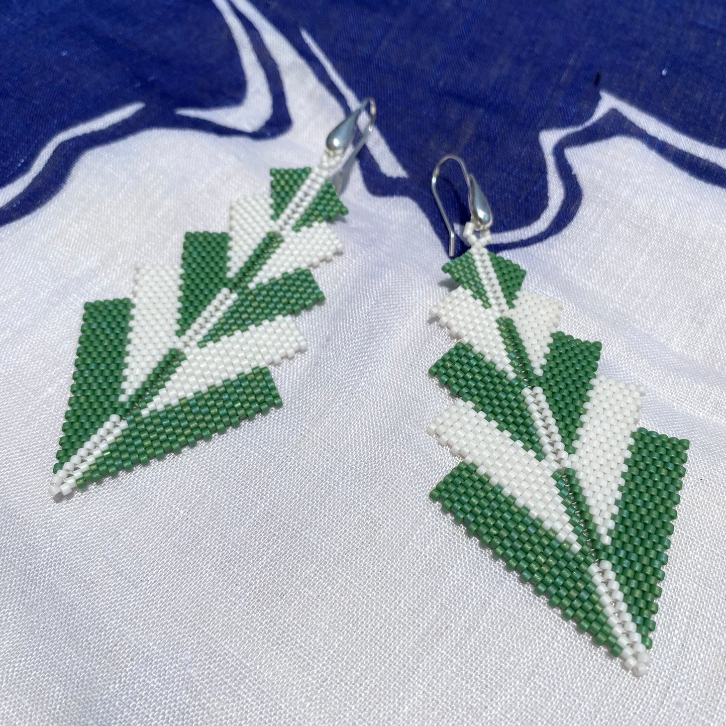 Aretes Capella Verde y Blanco - Laguna