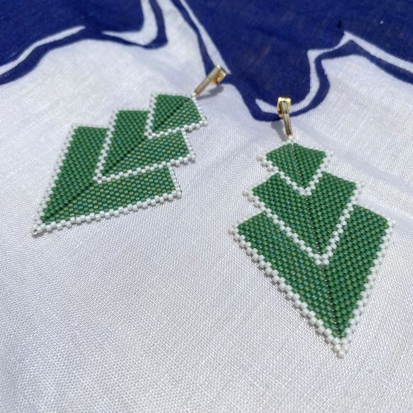 Aretes Danika Verde y Blanco - Laguna