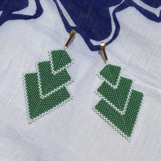 Aretes Danika Verde y Blanco - Laguna