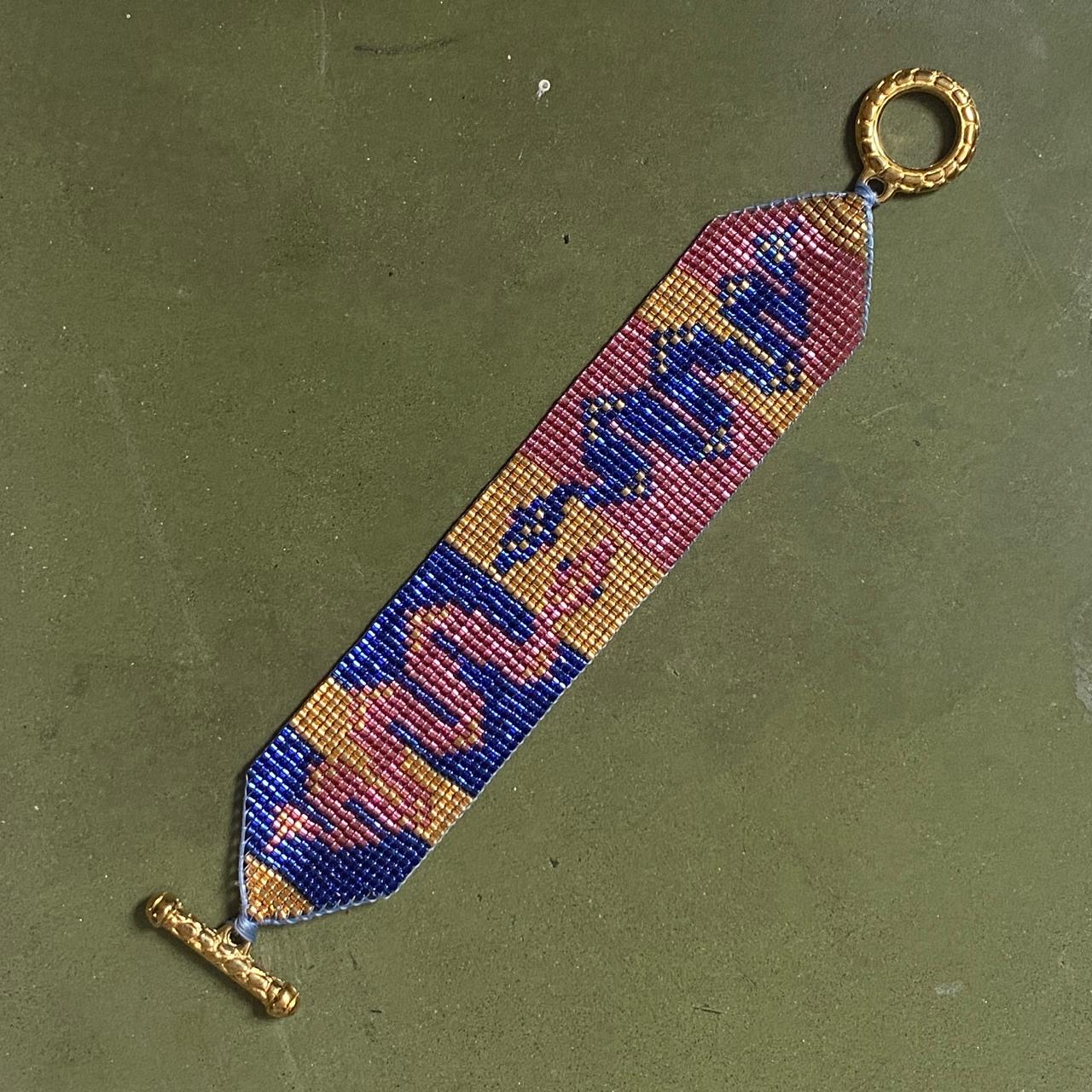 Pulsera Serpiente Azul y Rosa