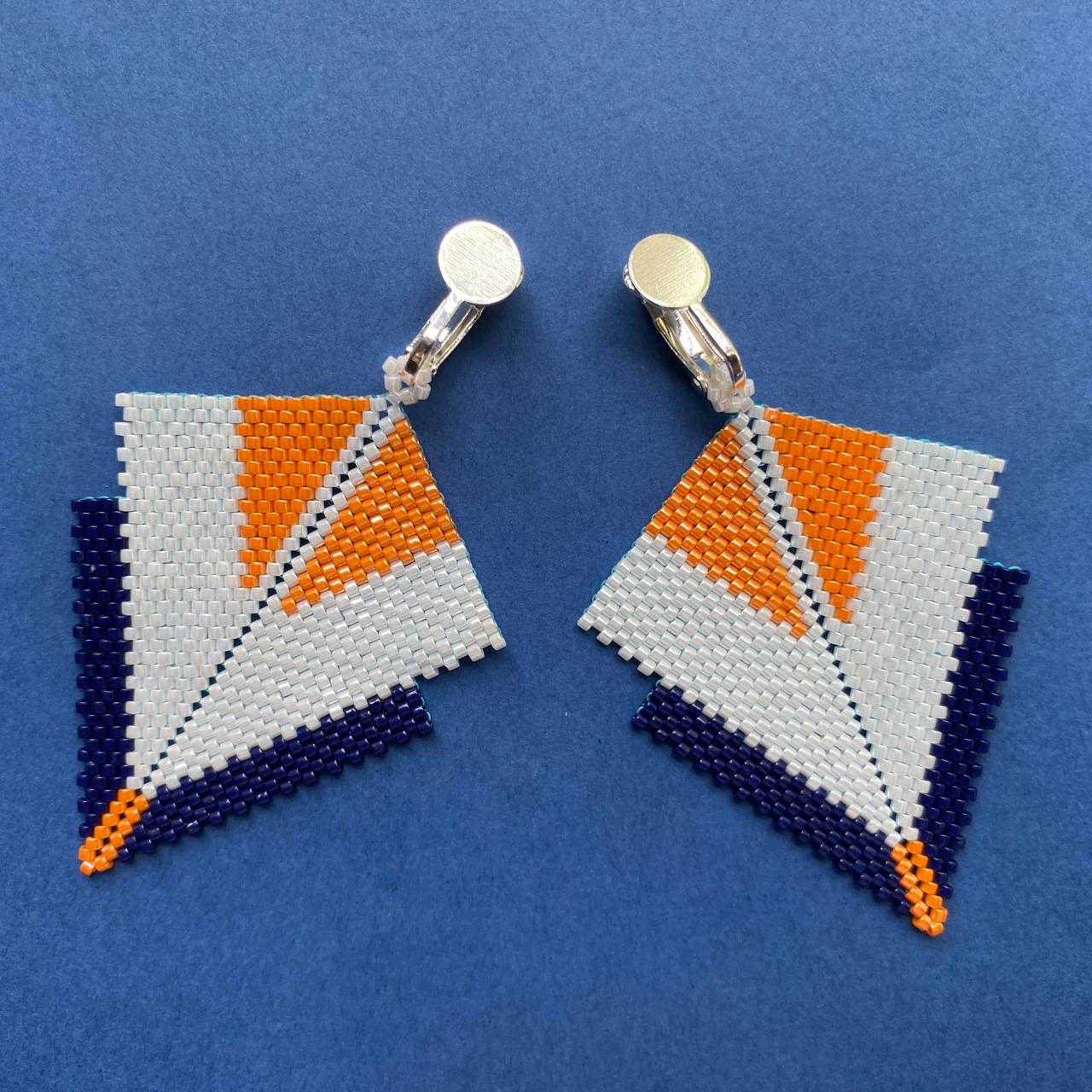 Aretes Canopo Azul Marino y Naranja